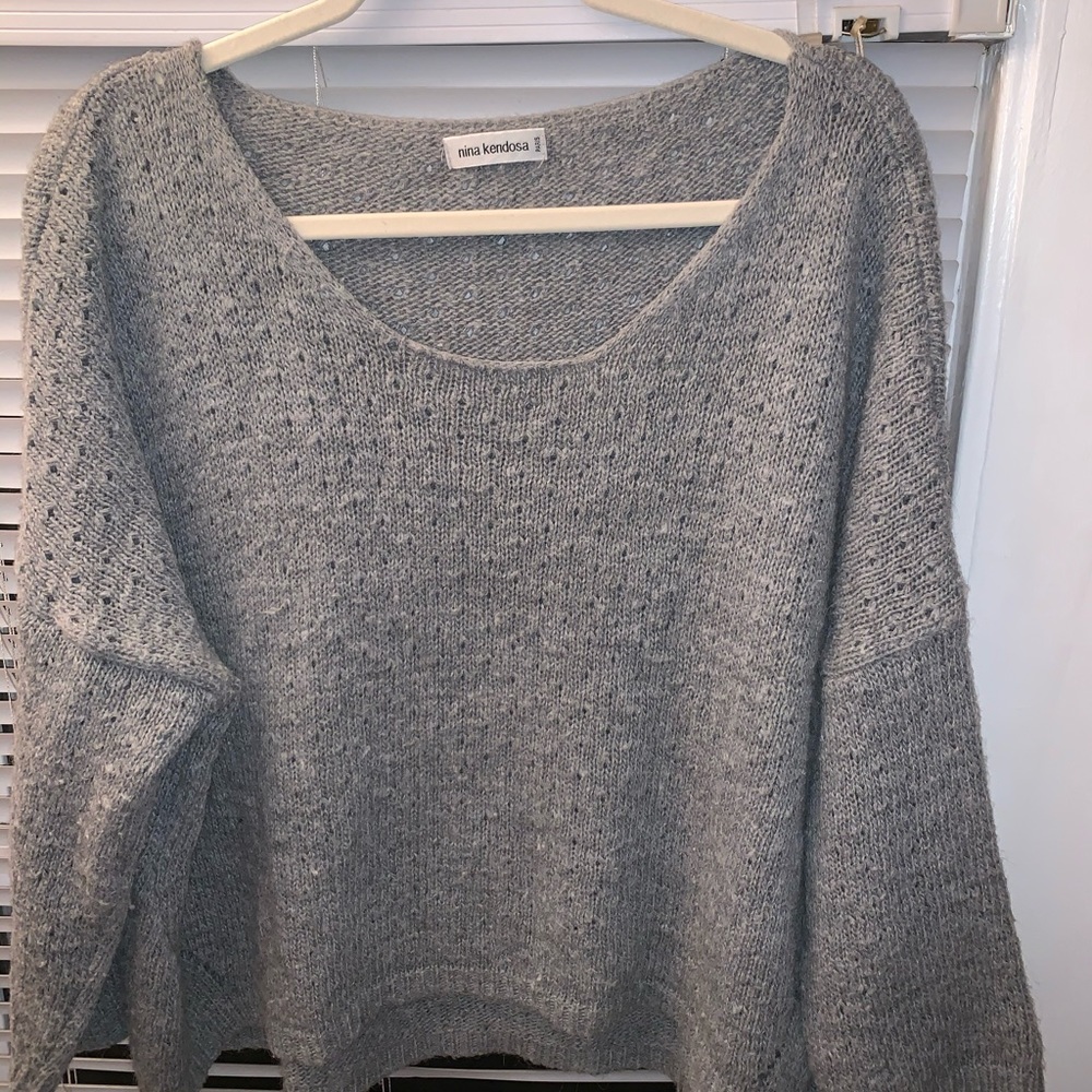 Nina Kendosa knit grey sweater